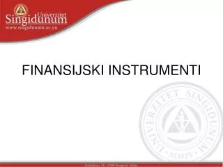 finansijski instrumenti