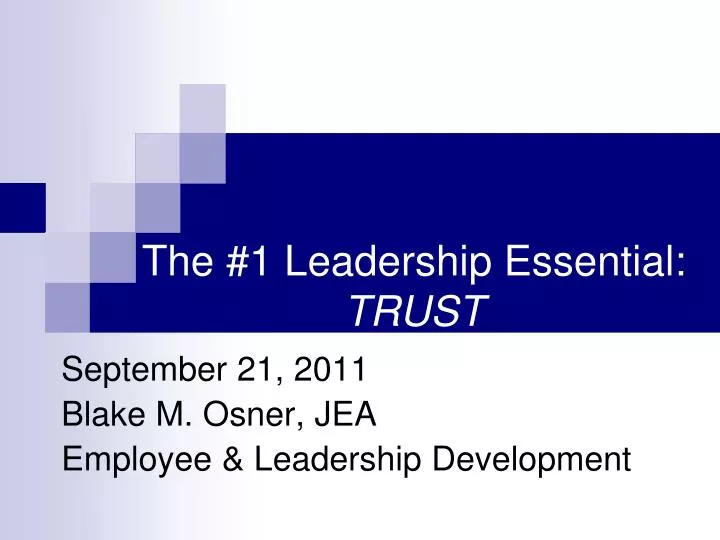 the 1 leadership essential trust