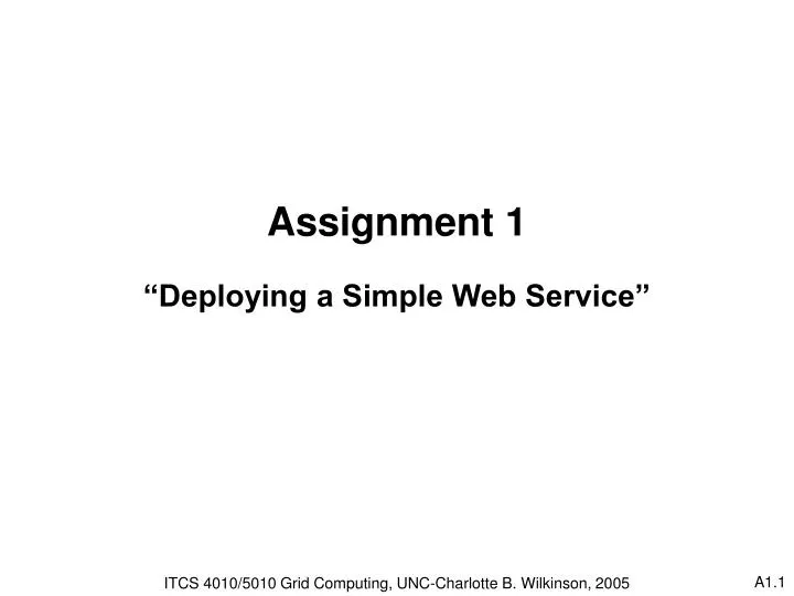 assignment 1 deploying a simple web service