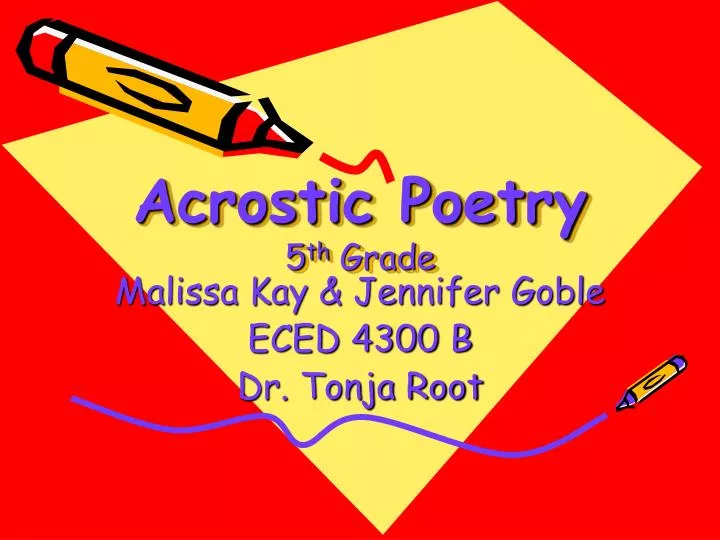 acrostic poetry 5 th grade
