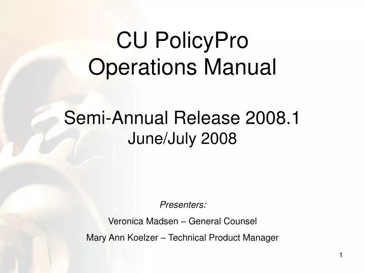 cu policypro operations manual semi annual release 2008 1 june july 2008