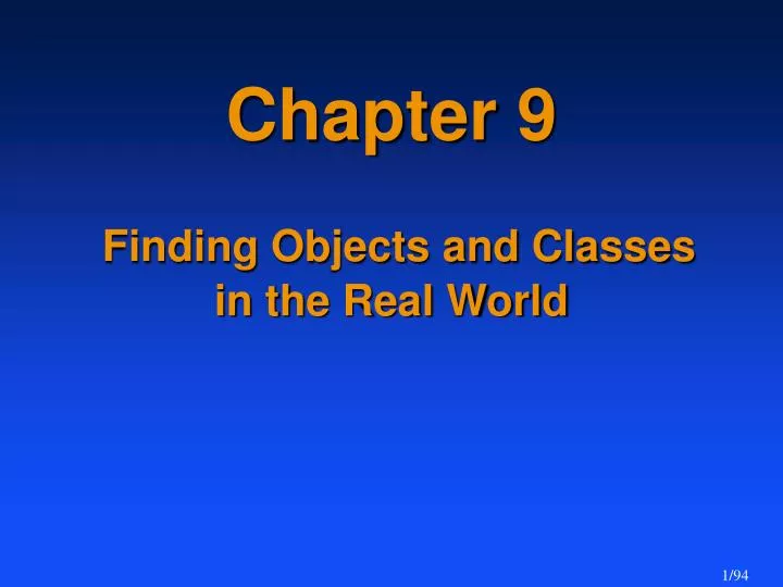 chapter 9 finding objects and classes in the real world