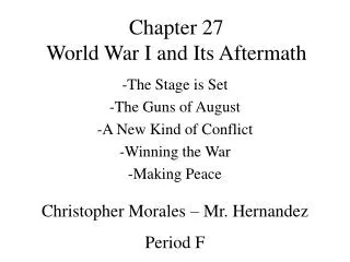 Chapter 27 World War I and Its Aftermath