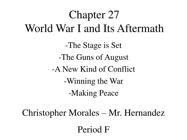 chapter 27 world war i and its aftermath