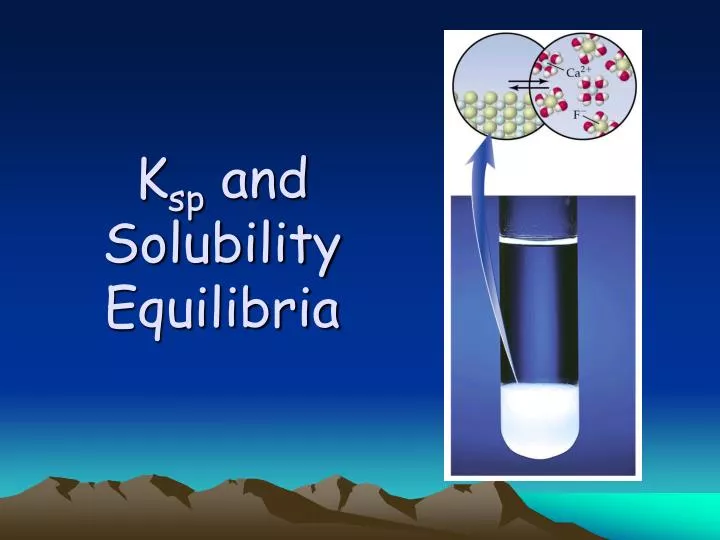 k sp and solubility equilibria