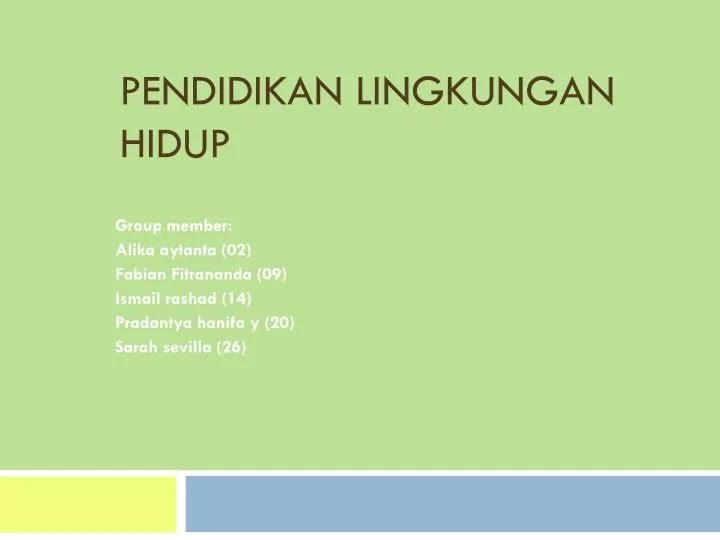 pendidikan lingkungan hidup