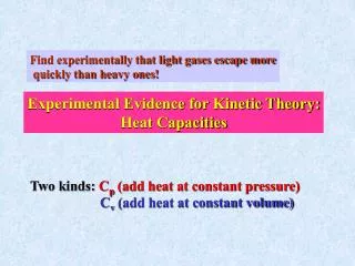Find experimentally that light gases escape more quickly than heavy ones!