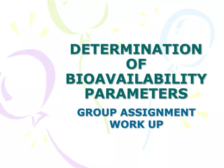 determination of bioavailability parameters