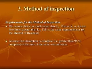 3. Method of inspection