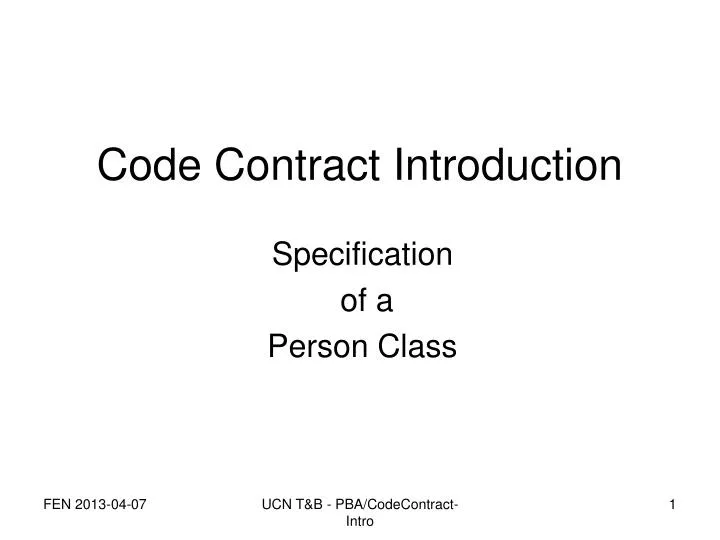 code contract introduction