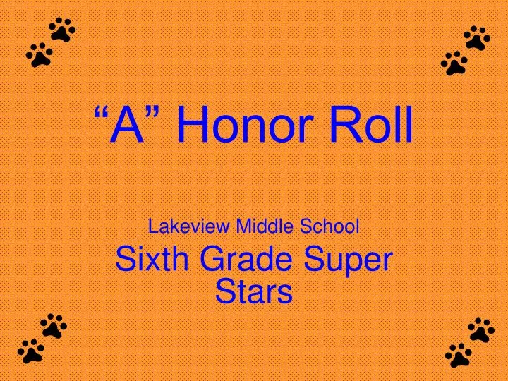 a honor roll