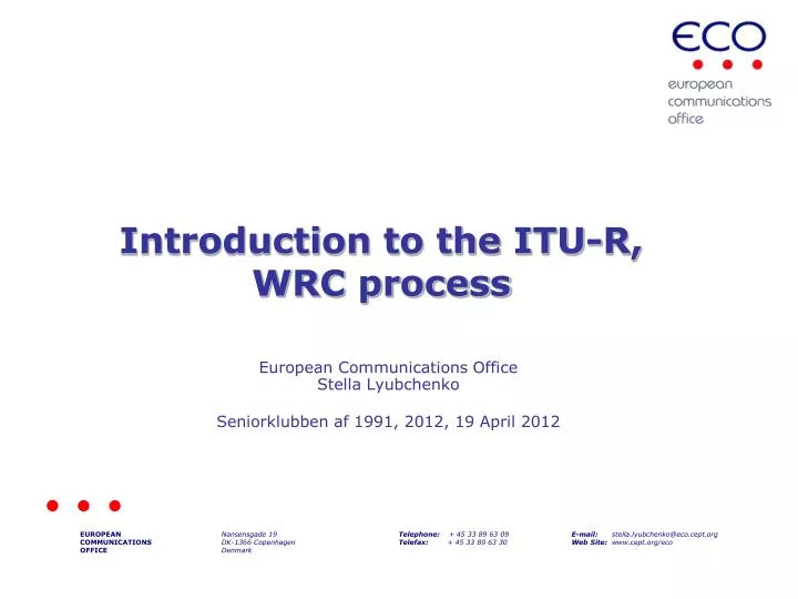 introduction to the itu r wrc process