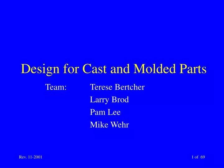 design for cast and molded parts