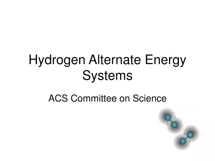 hydrogen alternate energy systems