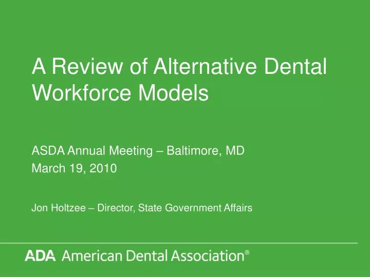 a review of alternative dental workforce models