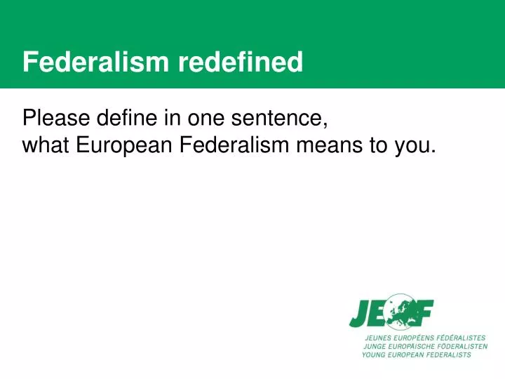 federalism redefined