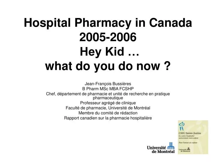 hospital pharmacy in canada 2005 2006 hey kid what do you do now
