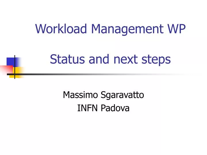workload management wp status and next steps