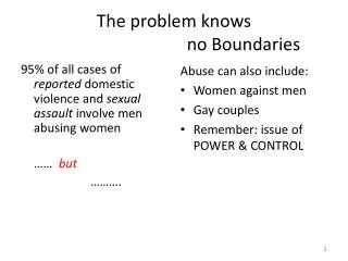 The problem knows 				no Boundaries