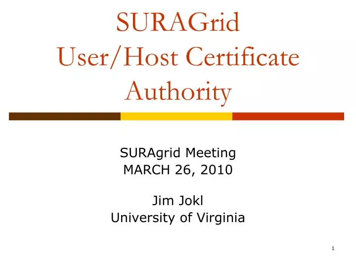 suragrid user host certificate authority