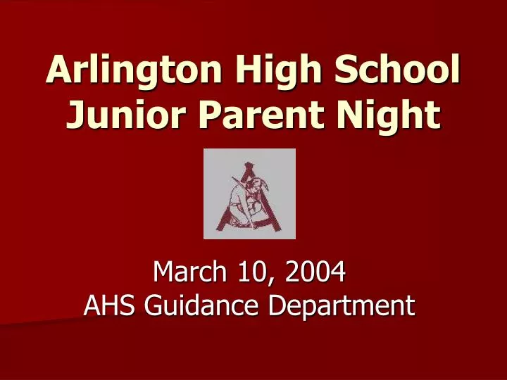 arlington high school junior parent night