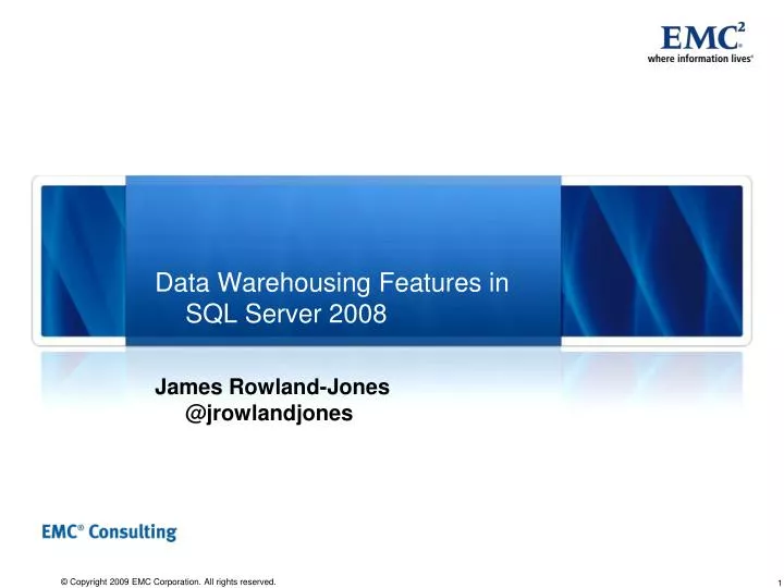 data warehousing features in sql server 2008