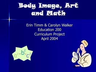 Body Image, Art and Math