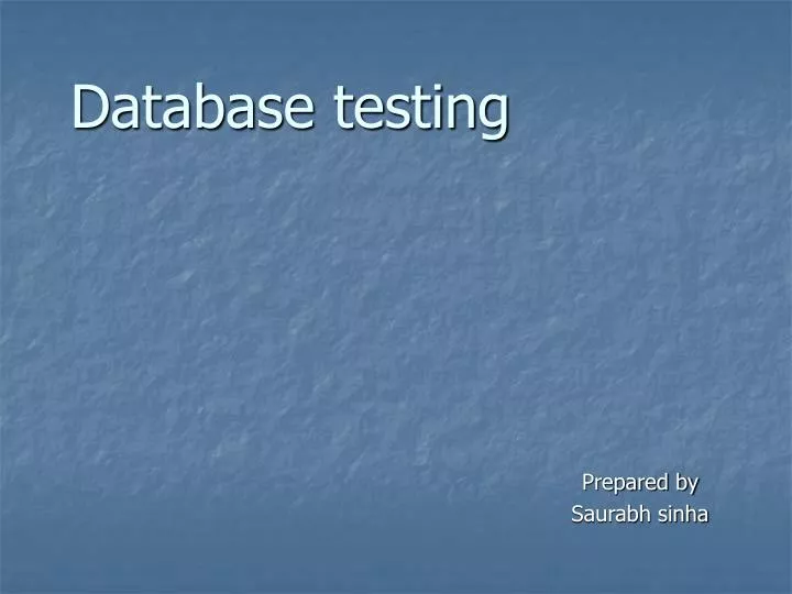 database testing