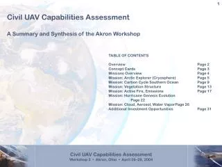 Civil UAV Capabilities Assessment A Summary and Synthesis of the Akron Workshop