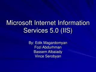 Microsoft Internet Information Services 5.0 (IIS)