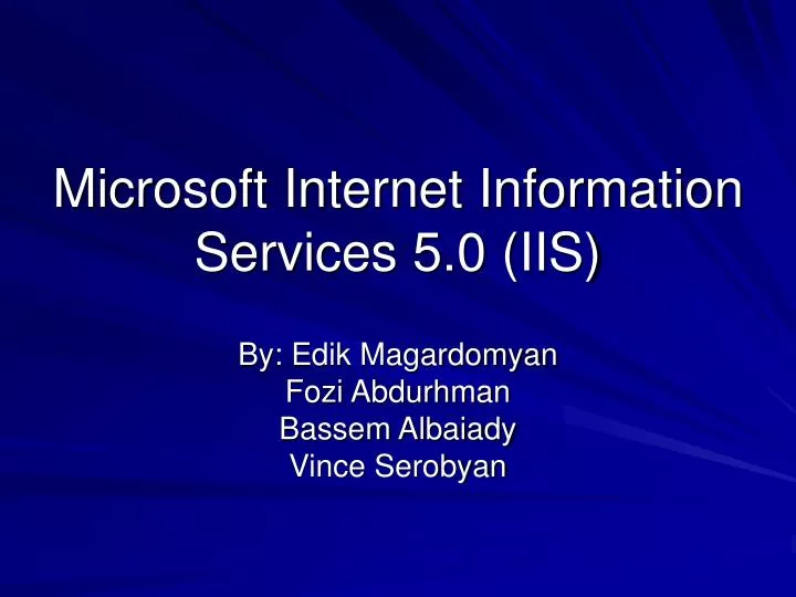 microsoft internet information services 5 0 iis