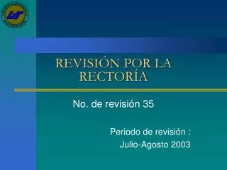 revisi n por la rector a