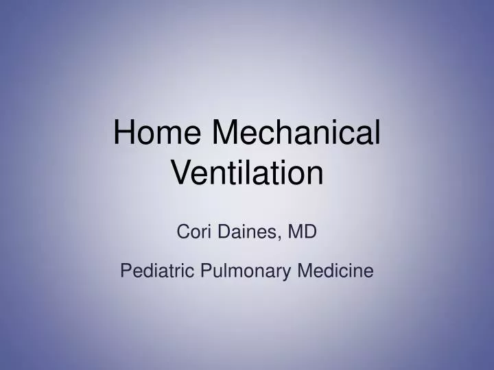 home mechanical ventilation