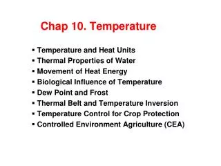 Chap 10. Temperature