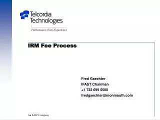 IRM Fee Process