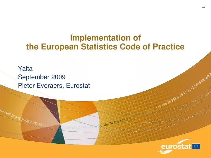 implementation of the european statistics code of practice