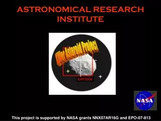 ASTRONOMICAL RESEARCH INSTITUTE