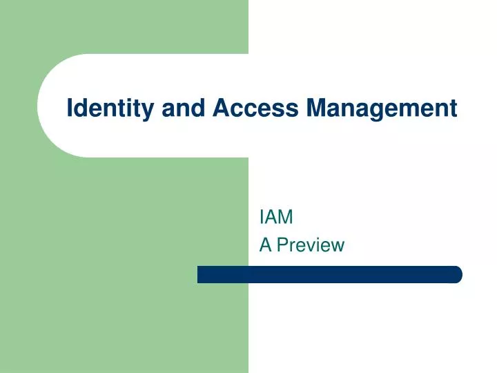 identity and access management