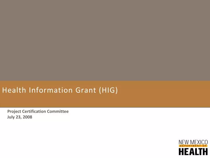 health information grant hig