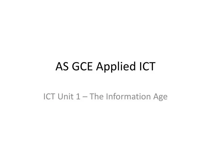 as gce applied ict