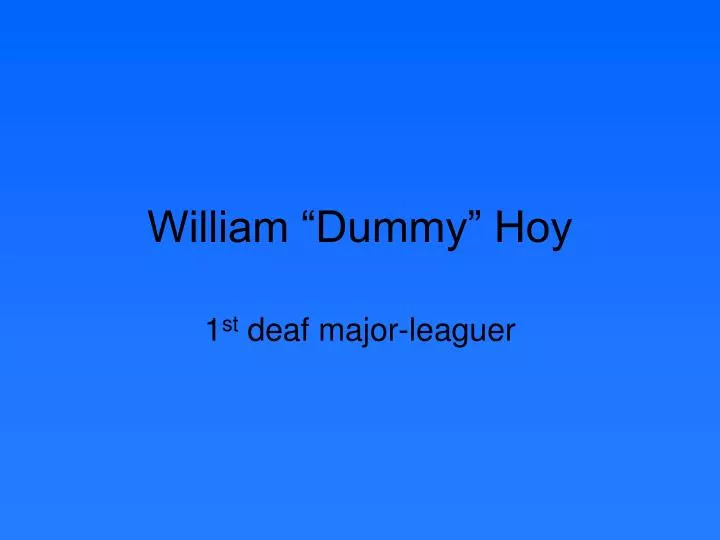 william dummy hoy