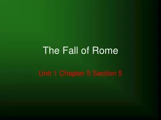 The Fall of Rome