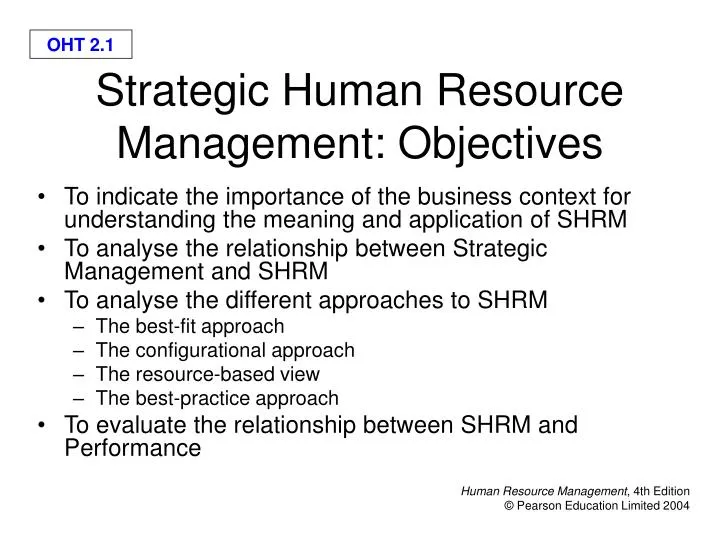strategic human resource management objectives