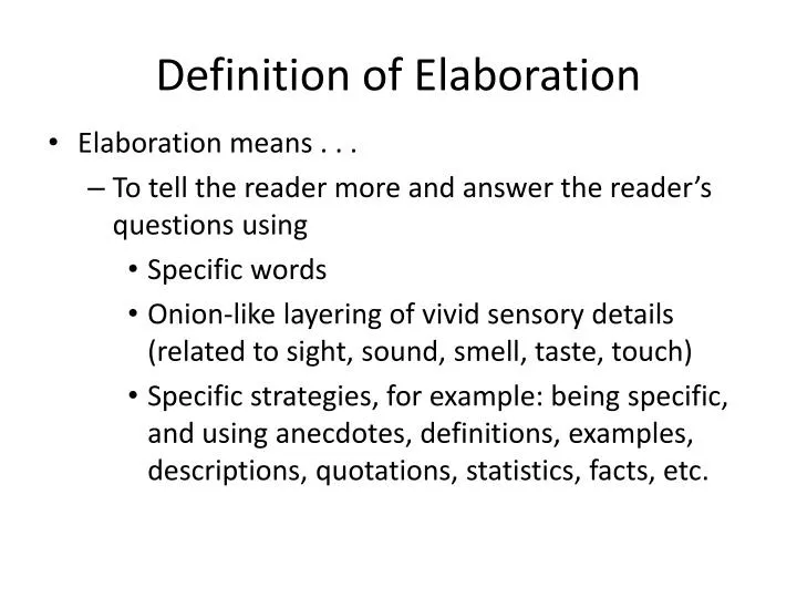 definition of elaboration