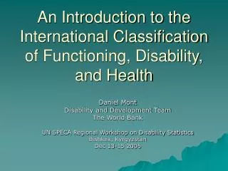 an introduction to the international classification of functioning disability and health