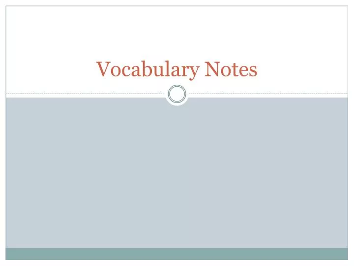 vocabulary notes