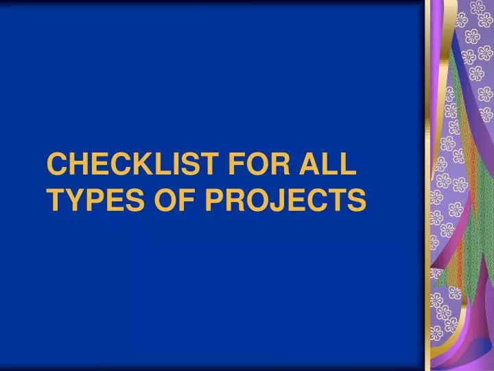checklist for all types of projects