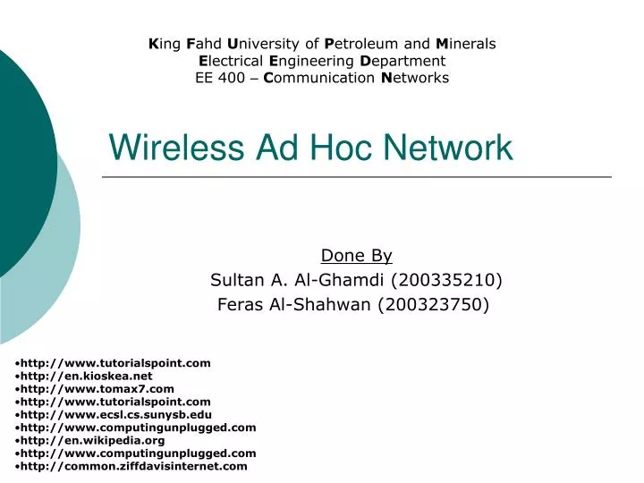 wireless ad hoc network