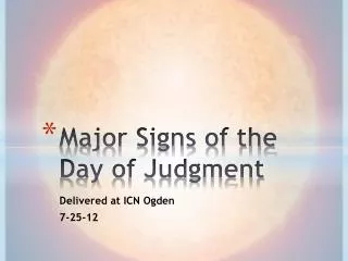 Major Signs of the Day of Judgment