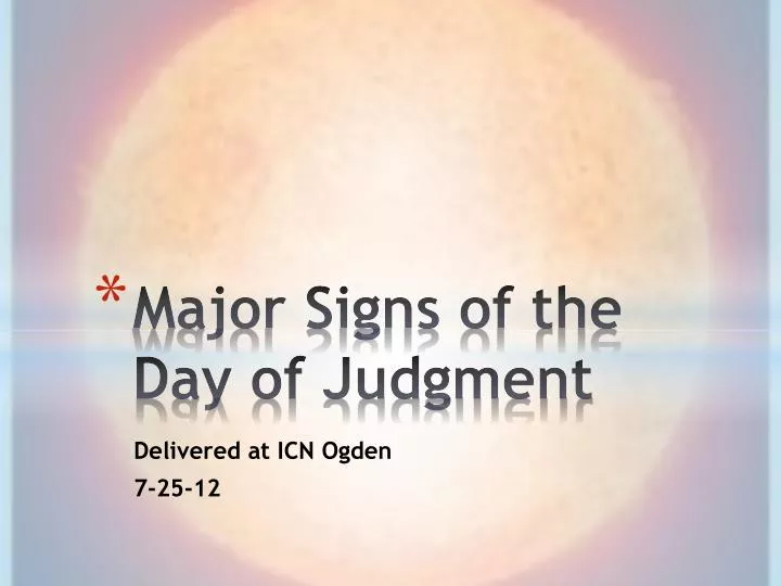 major signs of the day of judgment